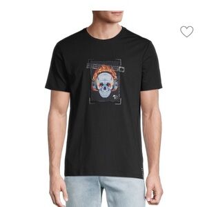 Bertigo Skull DJ Graphic Tee Mens Large Y2K style